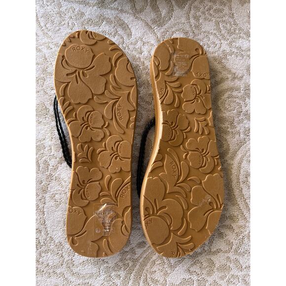 NWOB Roxy Black Braided Flip Flops - Picture 2 of 4